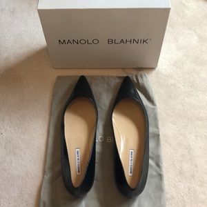 Manolo Blahnik Black Leather Flats Sz 42 (11)